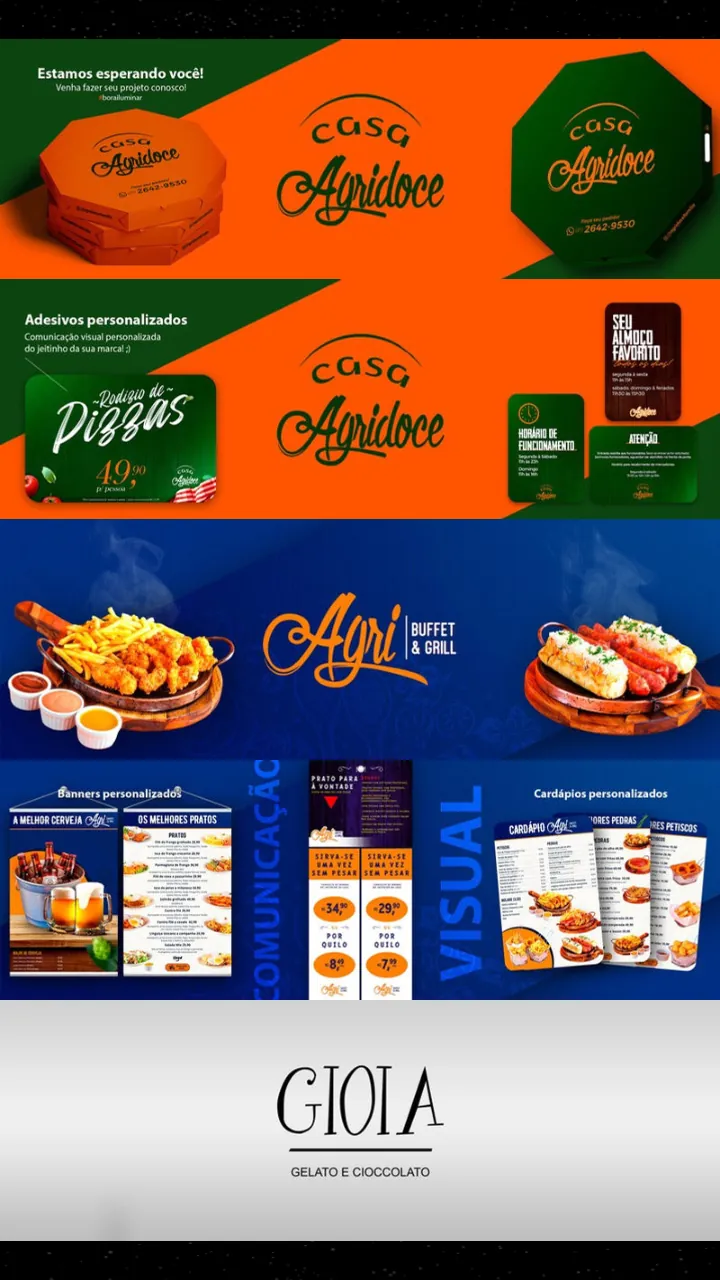 Grade de posts de redes sociais criados pela Resolutiva para clientes